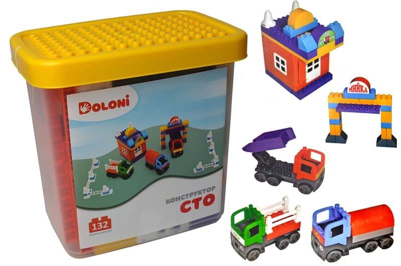 Конструктор блочний 013888/38 "СТО" 132 дет. в боксі DOLONI
