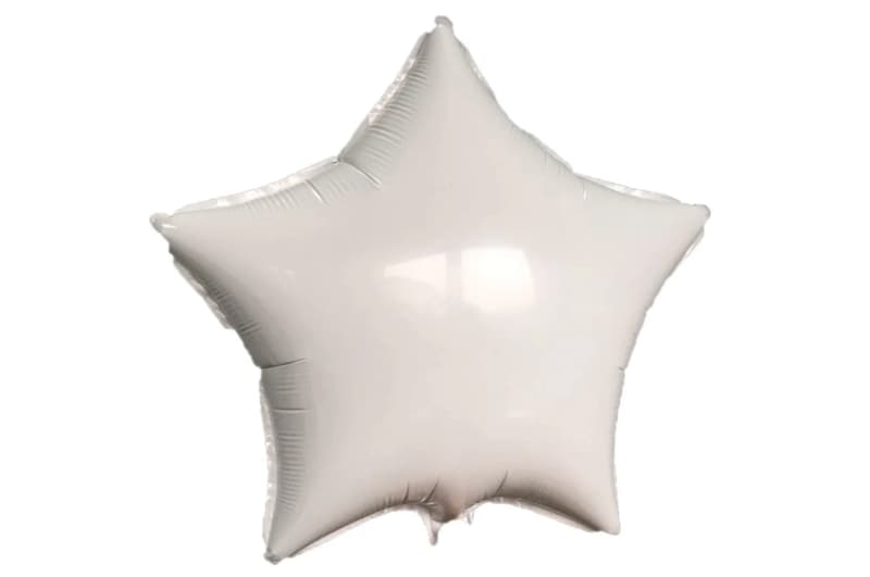 Фольгована кулька 01667 "Зірка" біла пастель 18"(45см) 1шт.
