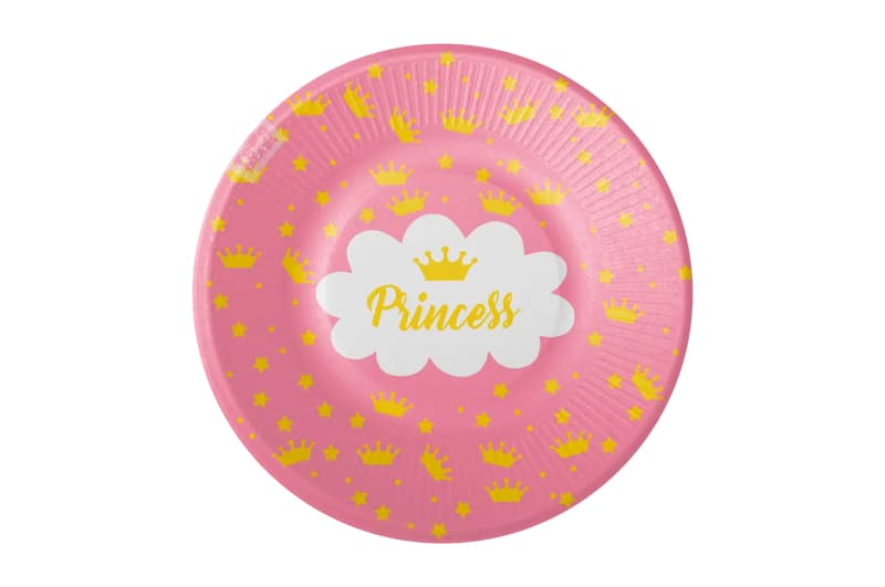 Паперові тарілки 12462 "Princess" рожеві 10шт. (18см.) Твоя Забава
