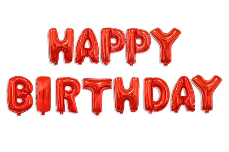 Надпис Happy Birthday червоний