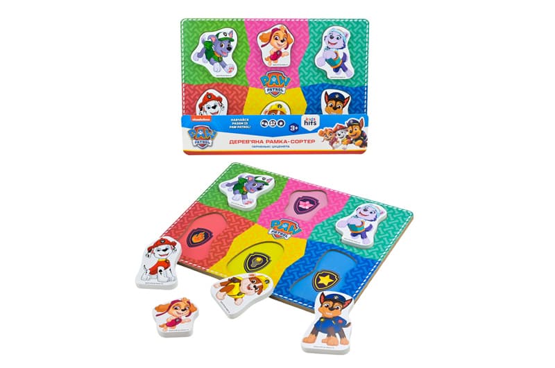 Дерев’яна іграшка-вкладиш KidsHits Paw Patrol KH20/060 р. 30*22*1,5 см