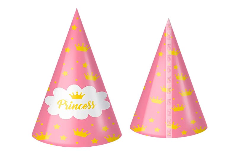 Ковпачок паперовий 12838 "Princess" рожевий 10шт. Твоя Забава