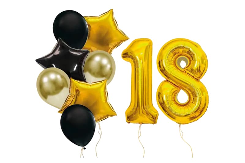Набір з 9 повітряних кульок 14734 "Gold 18" ТМ "Твоя Забава"