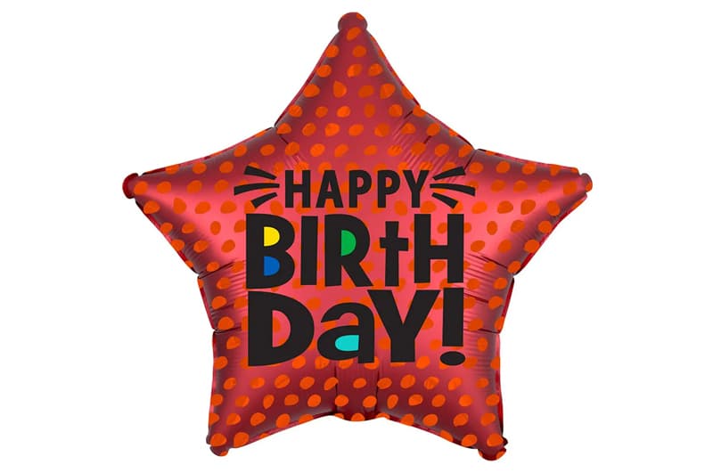 Фольгована кулька зірка 01513 "Happy Birthday червона" 18"(45см) 1шт.