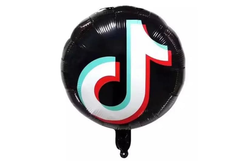 Фольгована кулька круг "Tik-Tok" чорна 18"(45см)