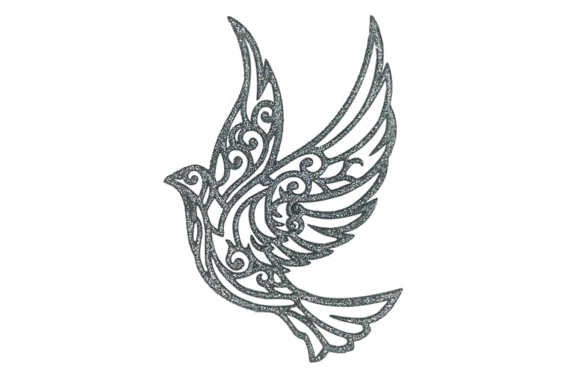 Новорічна іграшка Голуб (срібло) dove-4 14х12х0.3 см(ціна за 1 шт)