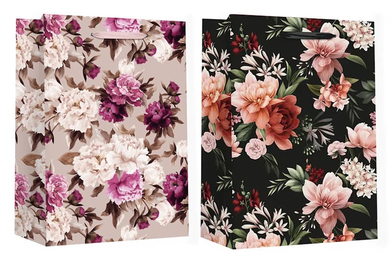 Пакет паперовий JUMBO Flores 760240ML 33x12.7x47.7 см асорті MALEVARO
