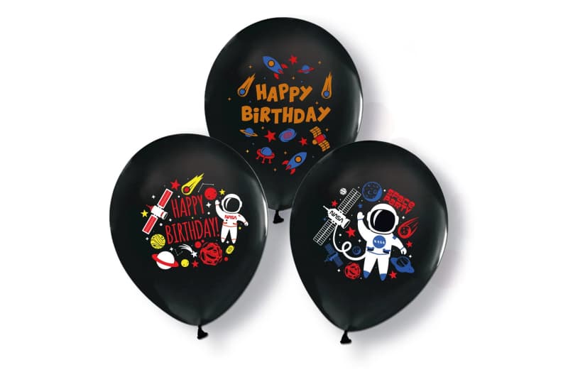 Повітряні кульки "Космічний Happy Birthday" асорті ТМ "Твоя Забава" 50шт
