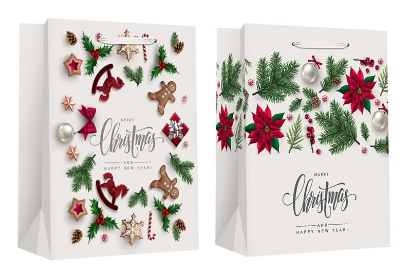 Пакет паперовий LARGE XMAS 22-9647-A 26*12.7*32.4 см асорті MALEVARO