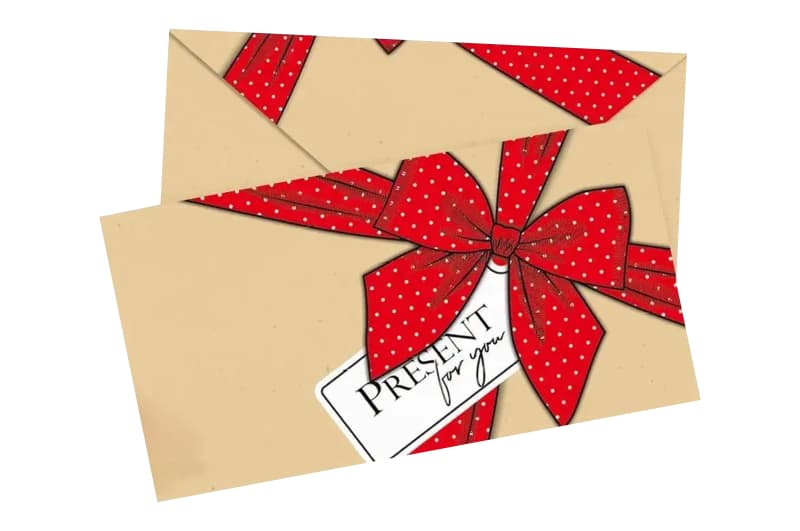 Паперовий конверт на гроші 11885 коричневий "Present for you" 1шт.