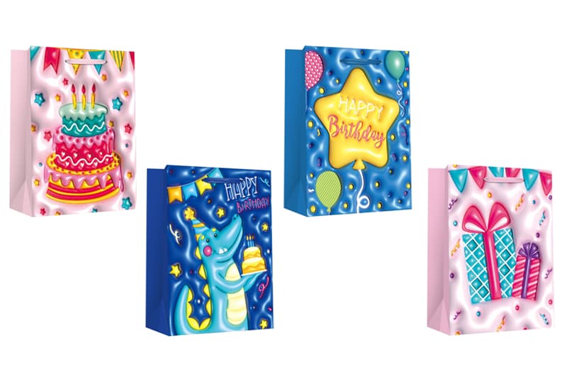 Пакет паперовий 760448ML "LARGE Birthday" асорті р.26x12.7x32.4 см Malevaro