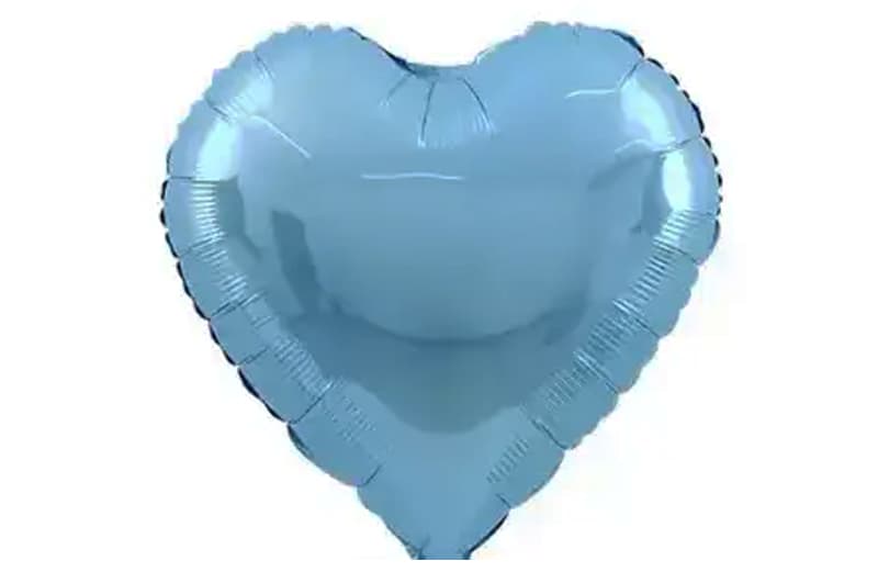 Фольгована кулька 01738 "Серце" блакитна металік 18"(45см) 1шт.