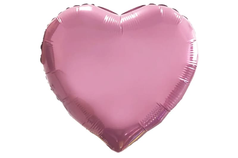 Фольгована кулька 01744 "Серце"  рожева металік 18"(45см) 1шт.