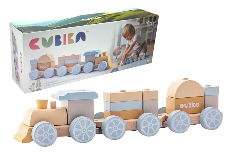 Поїзд  дерев'яний 15900 "Веселковий експрес" LP-8 CUBIKA