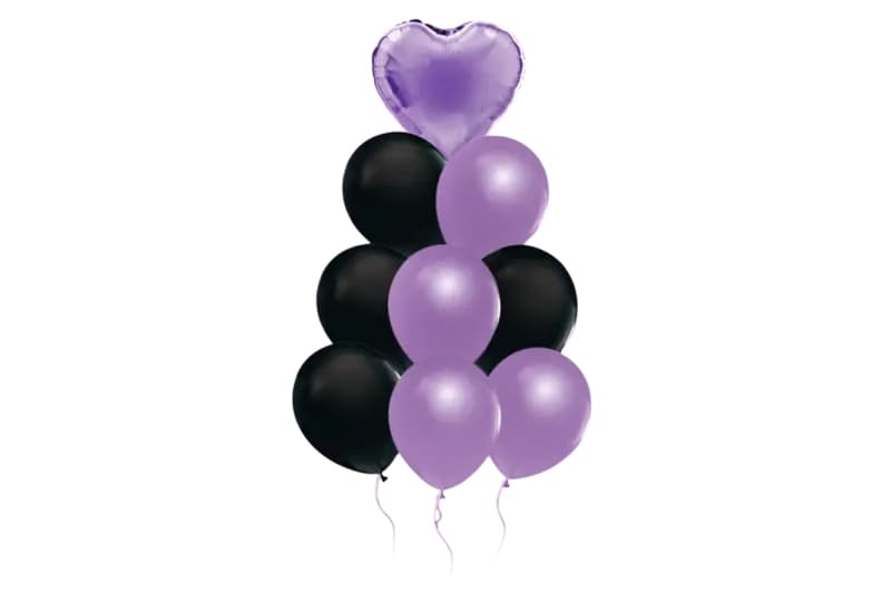 Набір з 9 повітряних кульок "Violet heart" 13394 ТМ "Твоя Забава"
