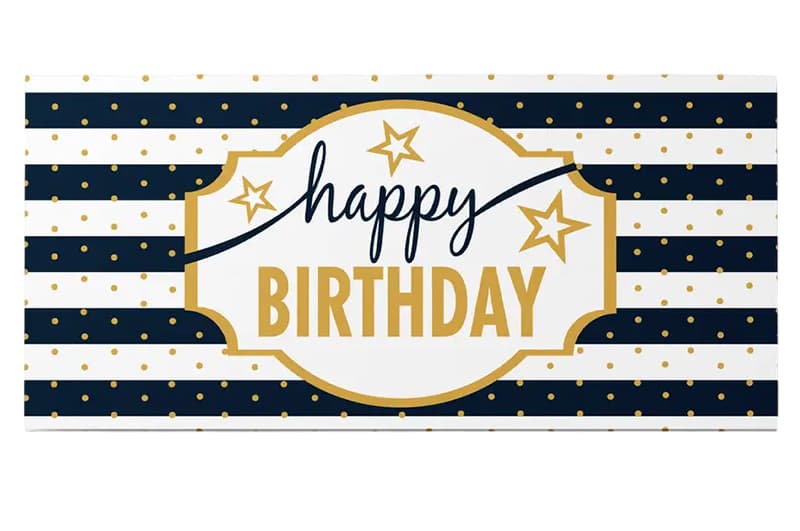 Подарунковий конверт 12993 "Happy Birthday" в синю смужку 1шт. Твоя Забава