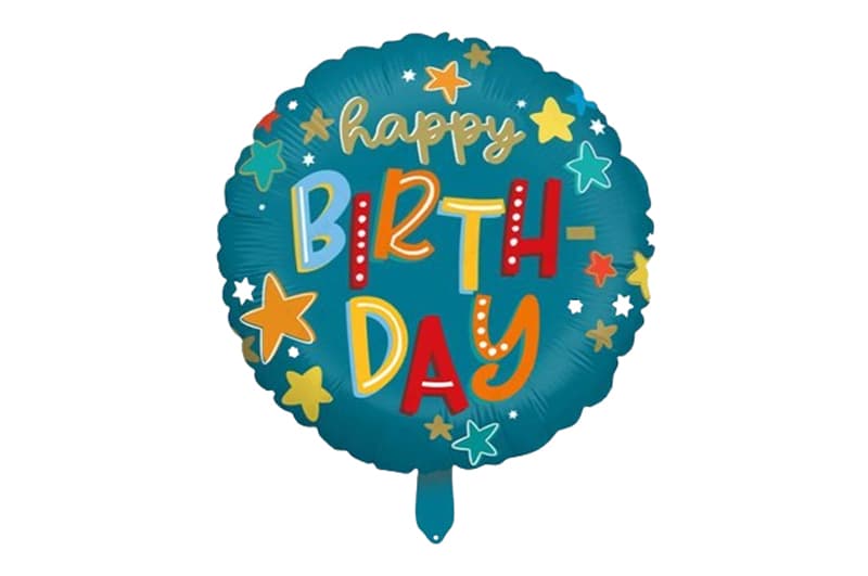 Фольгована кулька 17896 круг "Happy Birthday" темно-зелена 18"(45см) 1шт.