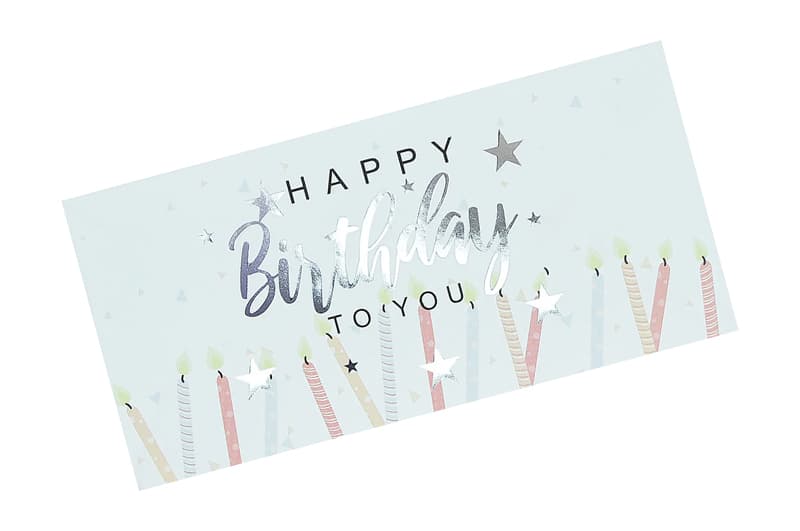 Паперовий конверт на гроші білий 16893 "Happy Birthday" кульки срібне тиснення 1шт.