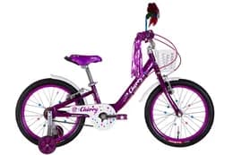 Велосипед 18" FORMULA CHERRY фіолетовий з білим +багажник для ляльок, LED-ковпачок OPS-FRK-18-110-18