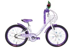 Велосипед 20" FORMULA CHERRY білий з фіолетовим +багажник для ляльок, LED-ковпачок OPS-FRK-20-165-20