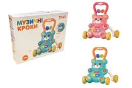 Каталка ігровий центр UA6086 "Музичні кроки" батарейка, музика, світло 2 кол.кор.37.5x10x30см