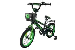 Велосипед дитячий 2-х коліс.16''  241605 Like2bike Dark Rider, чорно-зелений, рама сталь, з дзвінком, ручне гальмо, збірка 75%