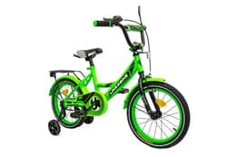 Велосипед дитячий 2-х колісний  16''арт. 241601Like2bike Dark Rider, чорно-зелений, рама сталь, з дзвінком, ручні гальма, збірка 75%