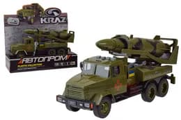 Військова техніка АВТОПРОМ КРАЗ арт. KR-2202-01 на батарейки, світло , звук, відкриваються двері, коробка 32,5*19*12 см