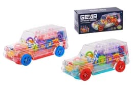 Машина BK321-1 2 види, світло, звук, прозора з шестерні, коробка 19.5*8*8.5 см