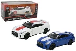 Машина металева 68469 1:32 Nissan GT-R (R35) на батарейки,світло,звук, відкриваються двері,коробка 18x9x9см АВТОПРОМ