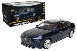 Машина металева 68288A(R) 1:24 BMW I7, на батарейки, світло, звук, відкриваються двері, коробка 24,5х13х12см АВТОПРОМ
