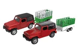 Машина причіп металева АВТОПРОМ 43004TR 1:43 Jeep Wrangler, відкр. двері, в короб. р. 28*8*6,5 см.
