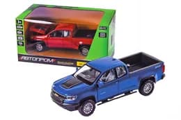 Машина металева 68442 2 кольори, 1:31 Chevy Colorado ZR2, на батарейки: світло і звук, відкриваються двері, в коробці 20x11x10 см Автопром