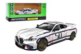 Машина металева АВТОПРОМ 68732A 1:34 "BMW 3.0 CSL" батарейка, світло, звук, відкр.двері, короб.18 * 9 * 8 см
