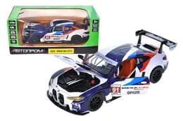Машина металева 68282A(B) 1:24"BMW M4 GT3" blue color,на батарейки, світло, звук, відкриваються двері, капот, багажник, коробці 24,5x12x10 см АВТОПРОМ