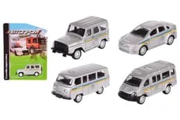 Машина металева 6423 "Автопром" 1:64 Служби порятунку, Поліція, 4 види, на планшетці