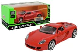 Машина металева 68343 1:32 Porsche Carrera GT ,батар, світло, звук, відкриваються двері, коробка 18x9x9см АВТОПРОМ