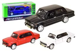 Машина металева 7642 1: 32-36 Lada 2106 на батарейках: світло та звук, відкриваються двері, в коробці 20x8x9,3 см АВТОПРОМ