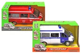 Машина батарейки 7810 АВТОПРОМ міські служби,1:16,світло,звук короба 21,5*10,5