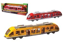 Електричка на батарейках 7954AB/ WY920AB "Автопром",2 кольори, світло, звук, в коробці 48*11*16.5 см