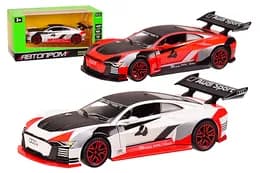 Машина металева 5857 "Автопром",1:28 AUDI e-tron Vision Gran Turismo, 2 кольори, батарейки, світло, звуки, відкриваються двері, капот, багажник, коробка 21*10*10,5 см