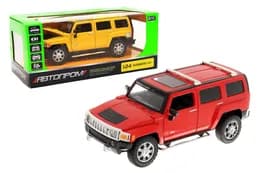Машина металева 68240A 1:24 Hummer H3, 2 кольори., на батарейках, світло і звук , відкриваються двері, капот і багажник, в коробці 25x10x13 см АВТОПРОМ