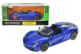 Машина металічна 68243A "Автопром",1:24 Porsche 918 Spyder, батарейки світло, звук, відкриваються двері, капот, коробка 25*12,5*10 см