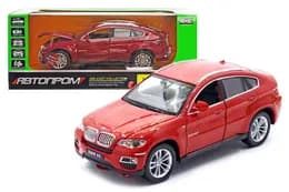 Машина металева 68250A 1:24 BMW X6 2 кольори, на батарейки, світло, звук, відкриваються двері, капот, багажник, в коробці 24,5x12x10 см АВТОПРОМ