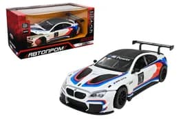 Машина металева 68255B(A) 1:24 BMW M6 GT3, на батарейки, звук, світло, відкриваються двері, капот, багажник, коробка 25x10x14 см. АВТОПРОМ