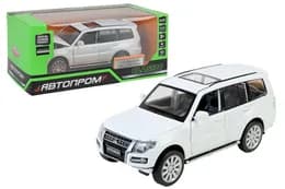 Машина металева 68463W 1:33 "Mitsubishi Pajero 4WD Turbo", на батарейках, світло, звук, відкриваються двері, коробка 18x9x8 см АВТОПРОМ