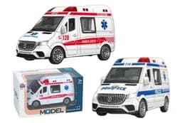 Автобус швидка/поліція 8801 на батарейки, інерційний, музика, світло, відкриваються двері, 2 види, коробка 18*8*10 см