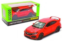 Машина металева 6606 АВТОПРОМ, 1:32 HONDA CIVIC TYPE R, 4 кол., на батарейках: світло і звук, відкрив. двері, капот, багажник, в коробці 18*9*8см