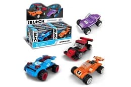 Конструктор KH52/001 JUNIOR МЕГАКАРИ 8 шт 4 види 43-55 дет в коробці 16x5x13 см Kids hits IBLOCK