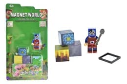Конструктор магнітний Magnet World 3 куб. +1фігурка, на планшеті 21*11*2см. S001-7/AA15-5